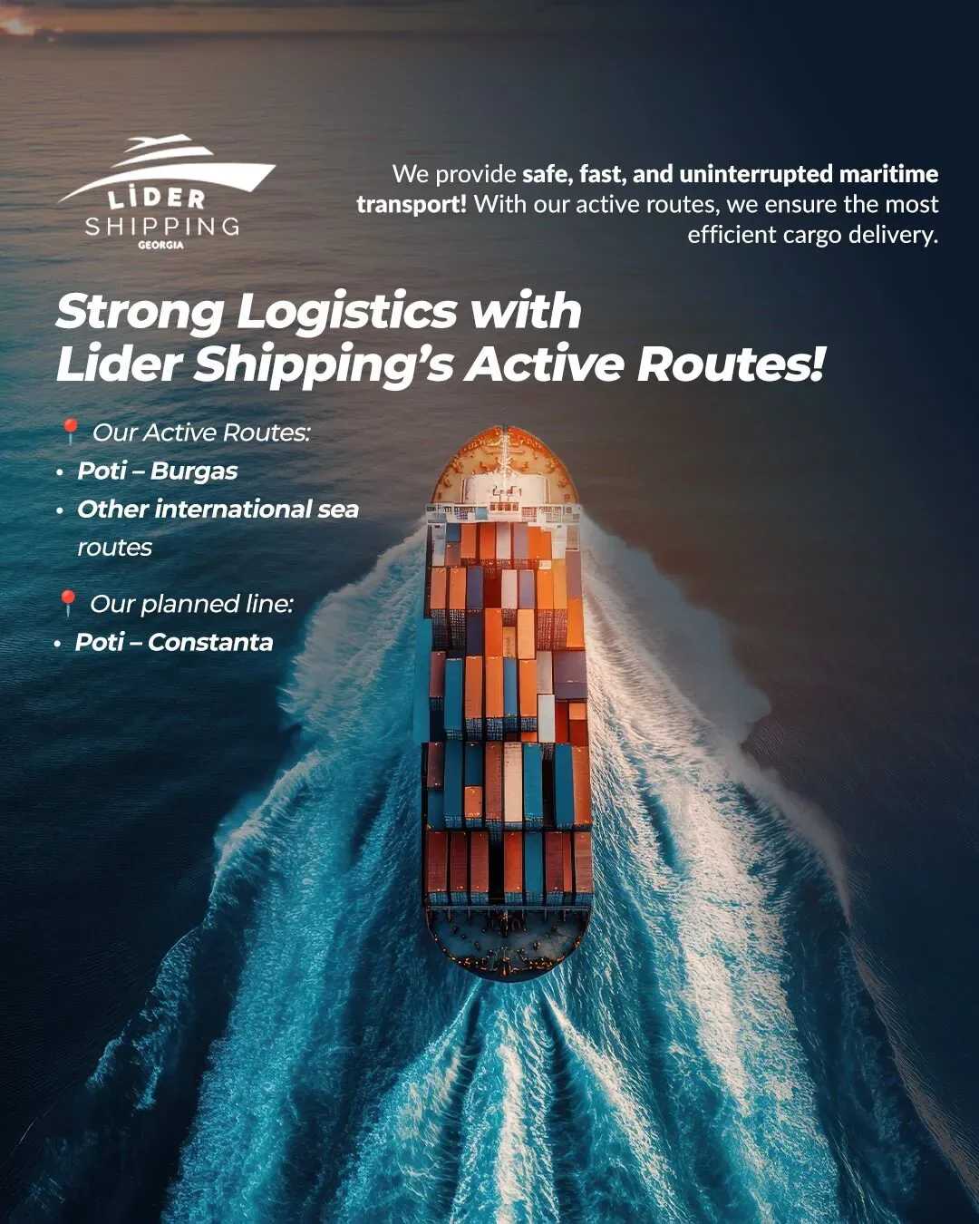 Lider Shipping Georgia Samsun sosyal medya referansı (Post)